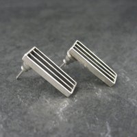 Contemporary Southwestern Sterling Silver Earrings