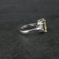 Estate Sterling Yellow Cz Cocktail Ring Size 8