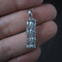Estate Sterling Blue Topaz Pendant Necklace Ross Simons