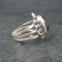 Vintage 950 Sterling Cannetille Tigers Eye Ring Adjustable Size 9