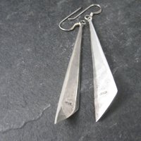 Long 90s Sterling Contemporary Modern Earrings