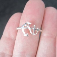 Dainty Estate Sterling Anchor Ring Size 6.5