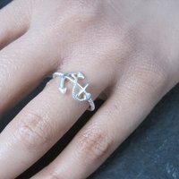 Dainty Estate Sterling Anchor Ring Size 6.5