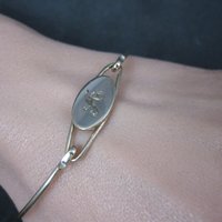Vintage 12K Gold Filled Initial A Bangle Bracelet 7 Inches