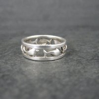 Vintage Sterling Dolphin Ring Size 8