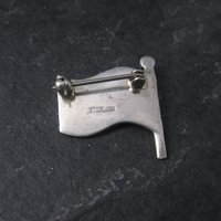 US Flag Brooch Pin Southwestern Sterling Inlay