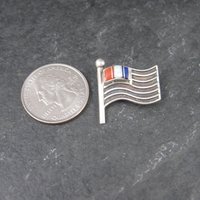 US Flag Brooch Pin Southwestern Sterling Inlay