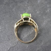 Vintage Vermeil Sterling Green Mohave Turquoise Peridot Ring Size 8