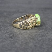 Vintage Vermeil Sterling Green Mohave Turquoise Peridot Ring Size 8