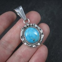 Vintage Native American Sterling Turquoise Pendant