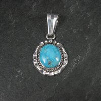 Vintage Native American Sterling Turquoise Pendant