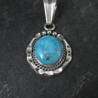 Vintage Native American Sterling Turquoise Pendant