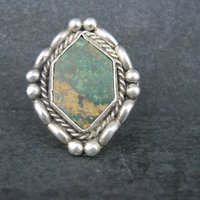 Southwestern Kings Manassa Green Turquoise Ring Size 8.5