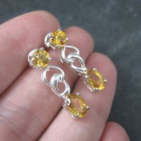 Estate Sterling Citrine Earrings