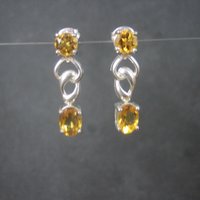Estate Sterling Citrine Earrings
