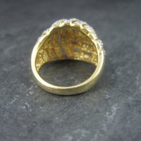 Vintage Vermeil Sterling Diamond Illusion Dome Ring Size 7