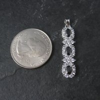 Vintage Sterling Black White Cubic Zirconia Halo Pendant