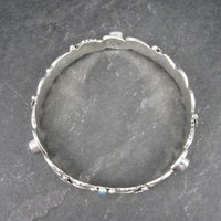 Southwestern Sterling Topaz Turquoise Bangle Bracelet