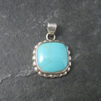 Estate Sterling Faux Turquoise Pendant