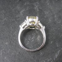 Estate Sterling Yellow Cz Cocktail Ring Size 8
