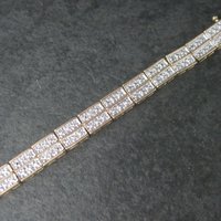 Estate Vermeil Sterling Illusion Bracelet 8.25 Inches
