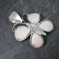 Sterling Carved Angel Skin Coral Butterfly Pendant