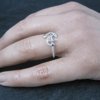 Dainty Estate Sterling Anchor Ring Size 6.5