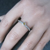 Simple Sterling Citrine Ring Size 9 Clyde Duneier