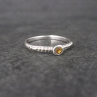 Simple Sterling Citrine Ring Size 9 Clyde Duneier