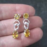 Estate Sterling Citrine Earrings