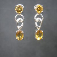 Estate Sterling Citrine Earrings