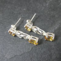 Estate Sterling Citrine Earrings