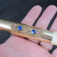 Vintage Gold Rhinestone Toothbrush Holder