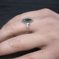 Dainty Southwestern Sterling Paua Shell Ring