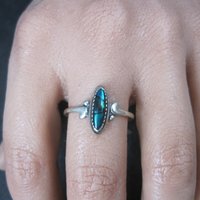 Dainty Southwestern Sterling Paua Shell Ring