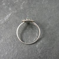 Dainty Sterling Turquoise Bear Paw Ring Size 6