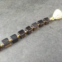 Vintage Gold Filled Smoky Quartz Bracelet 7.5 Inches Magnetic Clasp