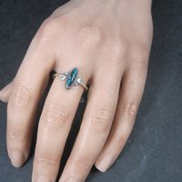 Dainty Southwestern Sterling Paua Shell Ring