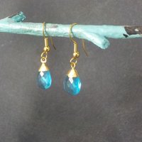 Blue Crystal Briolette Earrings