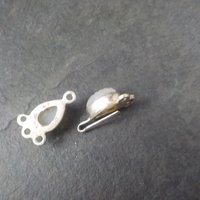 Sterling 3 Strand Carved Quartz Hook Clasp