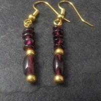 Vintage Gold Garnet Earrings