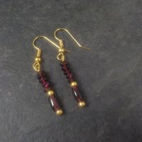 Vintage Gold Garnet Earrings