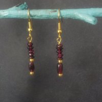 Vintage Gold Garnet Earrings