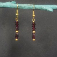 Vintage Gold Garnet Earrings