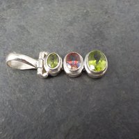 Vintage Sterling Peridot Mystic Topaz Pendant