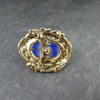 Vintage Blue Glass Scarab Brooch