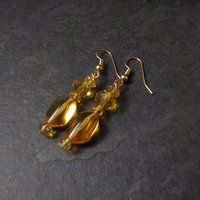 Long Yellow Crystal Earrings