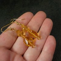 Long Yellow Crystal Earrings