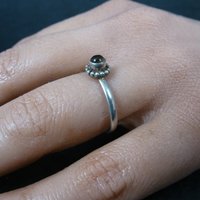 Simple Sterling Citrine Ring Size 8