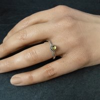 Simple Sterling Citrine Ring Size 8
